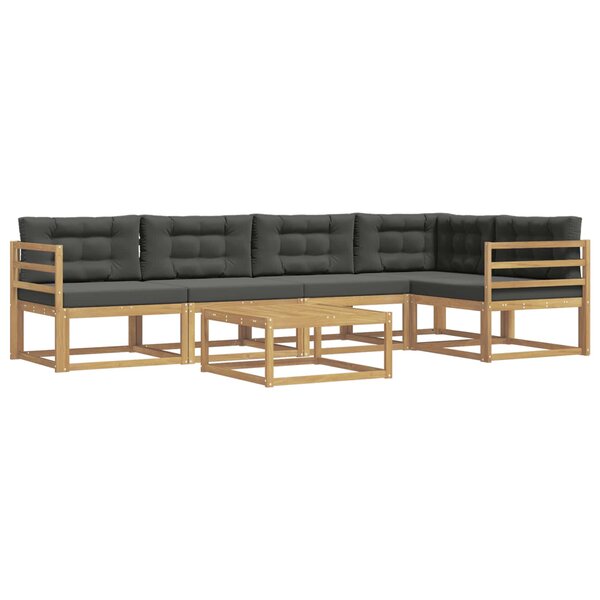 vidaXL Ensemble de canapés d'extérieur 6 Pièces Blanc et anthracite