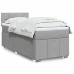 vidaXL Sommier à lattes de lit avec matelas Gris clair 100x200cm Tissu