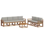 vidaXL Ensemble de canapés d'extérieur 8 pc Gris Naturel et Clair