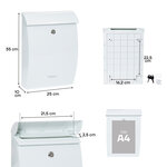 Boîte aux lettres en plastique  Mininova E5331  Robuste  Anticorrosion  Blanc