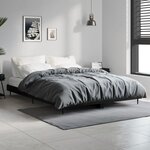 vidaXL Cadre de lit sans matelas noir 140x190 cm bois d'ingénierie
