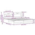 vidaXL Cadre de lit en métal sans matelas chêne sonoma 193x201 cm