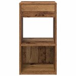 vidaXL Tables de chevet avec tiroir 2 Pièces vieux bois 35x34x66 5 cm