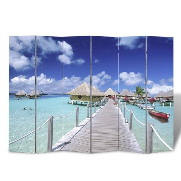 vidaXL Cloison de séparation pliable 217x170 cm Plage