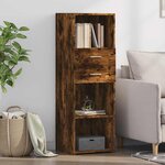 vidaXL Buffet haut chêne fumé 40x42 5x124 cm bois d'ingénierie