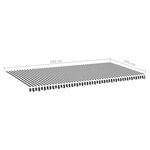 vidaXL Tissu de remplacement pour auvent Anthracite et blanc 6x3 m