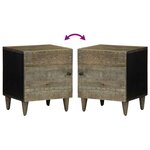 vidaXL Table de chevet gris clair 40x33x46 cm bois de manguier solide