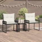vidaXL Ensemble de meubles d'extérieur 7 Pièces Noir et blanc crème