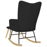 vidaXL Chaise à bascule avec repose-pied Noir Tissu