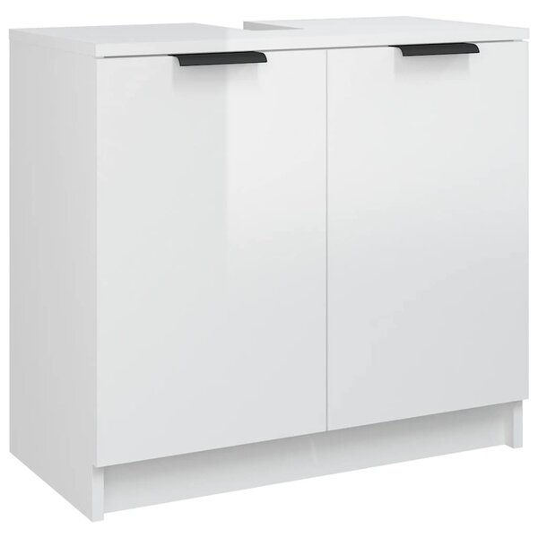 vidaXL Armoire de salle de bain Blanc brillant 64 5x33 5x59 cm