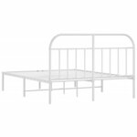 vidaXL Cadre de lit métal sans matelas et tête de lit blanc 140x200 cm