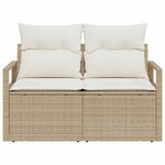 vidaXL Canapé de jardin Beige 120 x 62 x 69 cm polyrotin