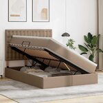 vidaXL Lit avec rangement et LED avec matelas Cappuccino 140 x 190 cm