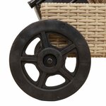 vidaXL Chaise longue avec roues et coussin beige résine tressée