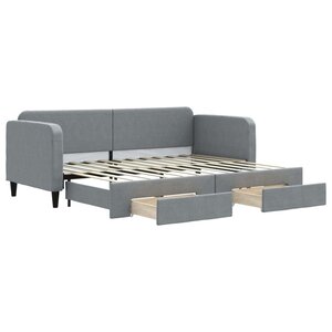 vidaXL Lit de jour avec gigogne et tiroirs sans matelas 80x200 cm