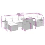 vidaXL Salon de jardin 8 Pièces avec coussins gris résine tressée