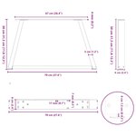 vidaXL Pieds de table basse en forme de V  2 pièces  anthracite  70 x (30-31 3) cm  acier