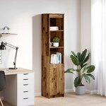 vidaXL Buffet haut 37 5x35x180 cm vieux bois bois d'ingénierie