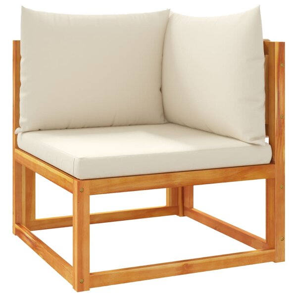 vidaXL Canapé d'angle de jardin avec coussins bois massif d'acacia