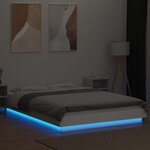 vidaXL Cadre de lit avec lumières LED sans matelas blanc 140x200 cm