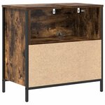 vidaXL Meuble de salle de bain lavabo tiroirs chêne fumé 60x34 5x60 cm