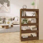 vidaXL Bibliothèque/Séparateur de pièce Chêne marron Bois d'ingénierie