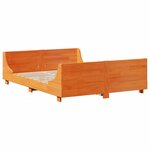 vidaXL Lit bibliothèque sans matelas cire marron 120x190cm bois massif