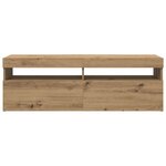 vidaXL Meuble TV avec lumières LED chêne artisanal bois d'ingénierie