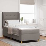 vidaXL Lit à ressorts avec matelas gris foncé 90x190 cm Taupe tissu