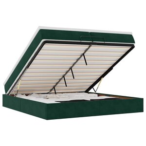 vidaXL Cadre de lit ottoman avec matelas vert foncé 200x200 cm velours