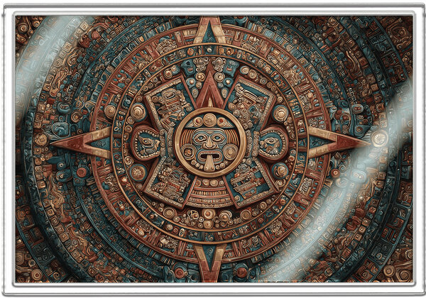 Monnaie AZTEC CALENDAR Feuille Argent 1 Cedi Ghana 2026 (PRÉCOMMANDE)