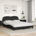 vidaXL Cadre de lit Viana avec LED sans matelas noir 160x200 cm