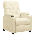 vidaXL Fauteuil Crème Similicuir