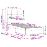 vidaXL Lit bibliothèque sans matelas blanc 90x190cm bois de pin massif