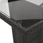 vidaXL Ensemble à manger de jardin coussins 7Pièces Noir Résine tressée