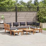vidaXL Ensemble de canapé de jardin 4 Pièces Marron et gris