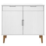 vidaXL Buffet MOLDE Blanc 90x40x80 cm Bois massif de pin