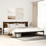 vidaXL Cadre de lit en métal sans matelas chêne fumé 193x203 cm