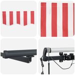 vidaXL Auvent Rétractable with Rouge et blanc 400 × 300 cm tissu