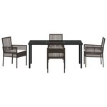 vidaXL Ensemble de salle à manger jardin 5 pièces avec coussins poly rattan marron