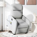 vidaXL Fauteuil de massage inclinable gris nuage tissu