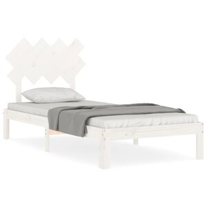 vidaXL Cadre de lit sans matelas blanc bois de pin massif
