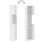 vidaXL Armoire de salle de bain Blanc brillant Bois d'ingénierie