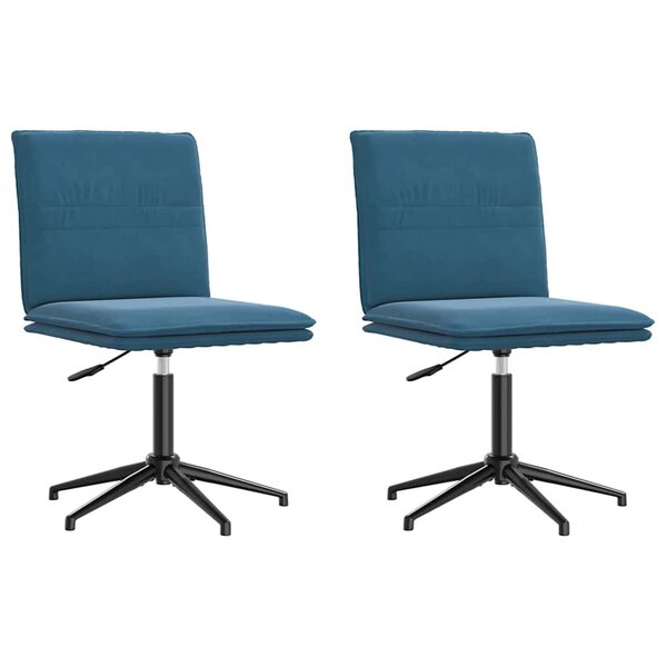 vidaXL Chaises à manger lot de 2 Bleu Velours