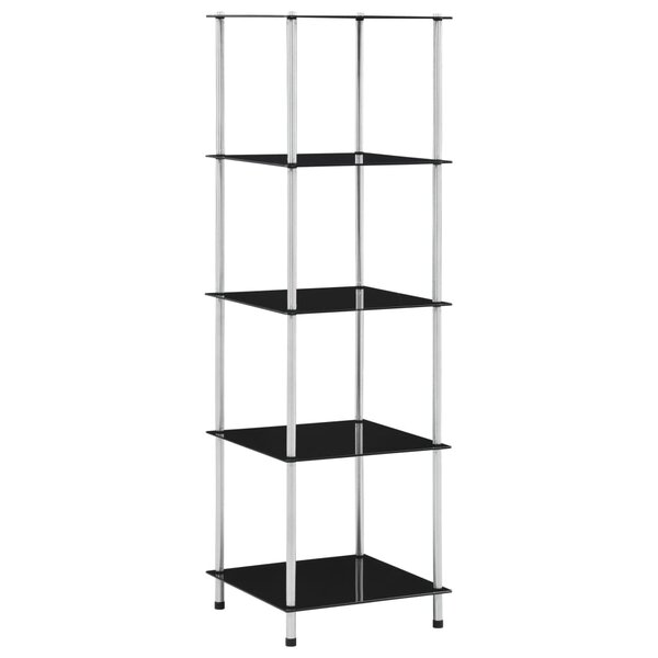 vidaXL Étagère 5 niveaux Noir 40x40x130 cm Verre trempé
