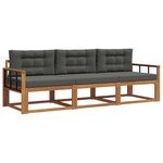 vidaXL Ensemble de canapés d'extérieur 3 pc Naturel et Anthracite
