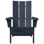 vidaXL Chaise Adirondack pliante bleu marine  74.5x80.5x90 cm en HDPE.