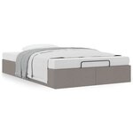 vidaXL Cadre de lit ottoman sans matelas taupe 120x190 cm tissu