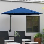 vidaXL Parasol mural de jardin bleu azur 250 cm