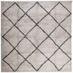 vidaXL Tapis shaggy à poils longs moderne beige anthracite 160x160 cm
